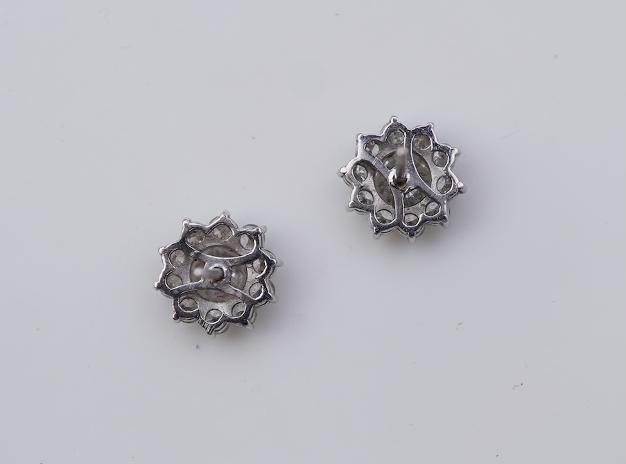 A pair of diamond earrings